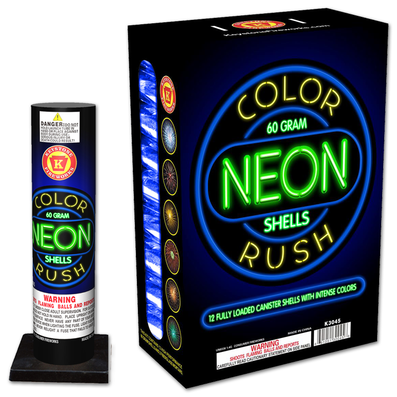 Color Rush, Neon Shells, Keystone Fireworks, Pennsylvania, Mortar, Shell