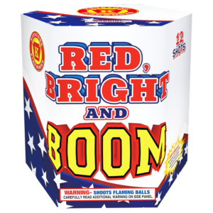 Red, Bright and Boom 200 Gram Cake Keystone Fireworks